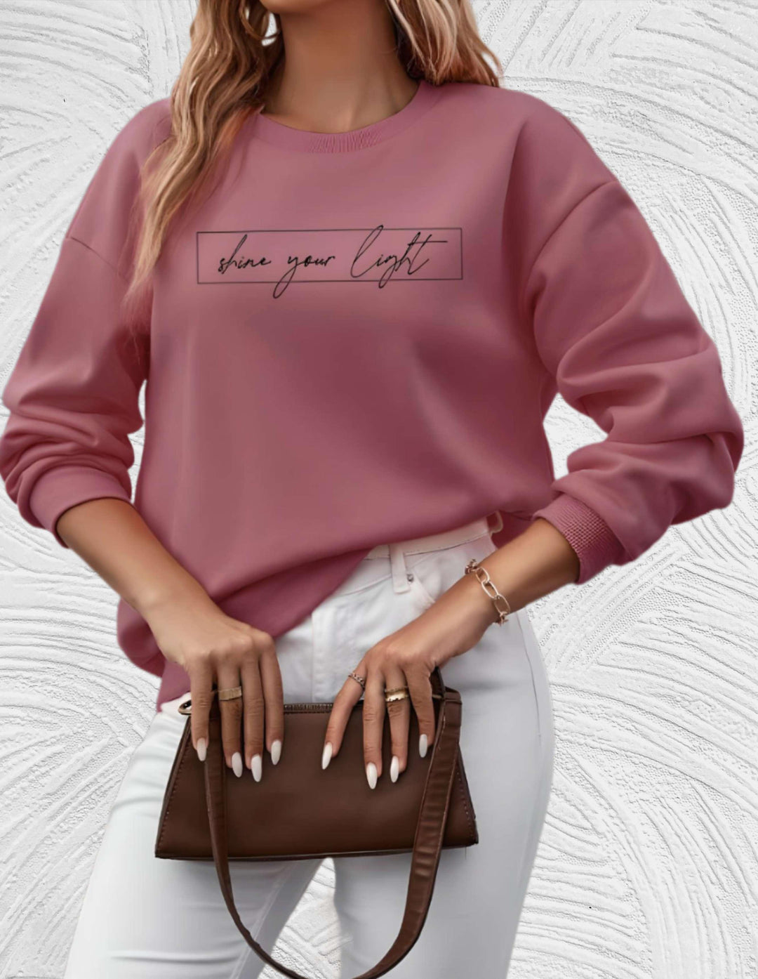 Oversized Women's Sweater with Round Neck - Luna-White-S-Nora Luxe