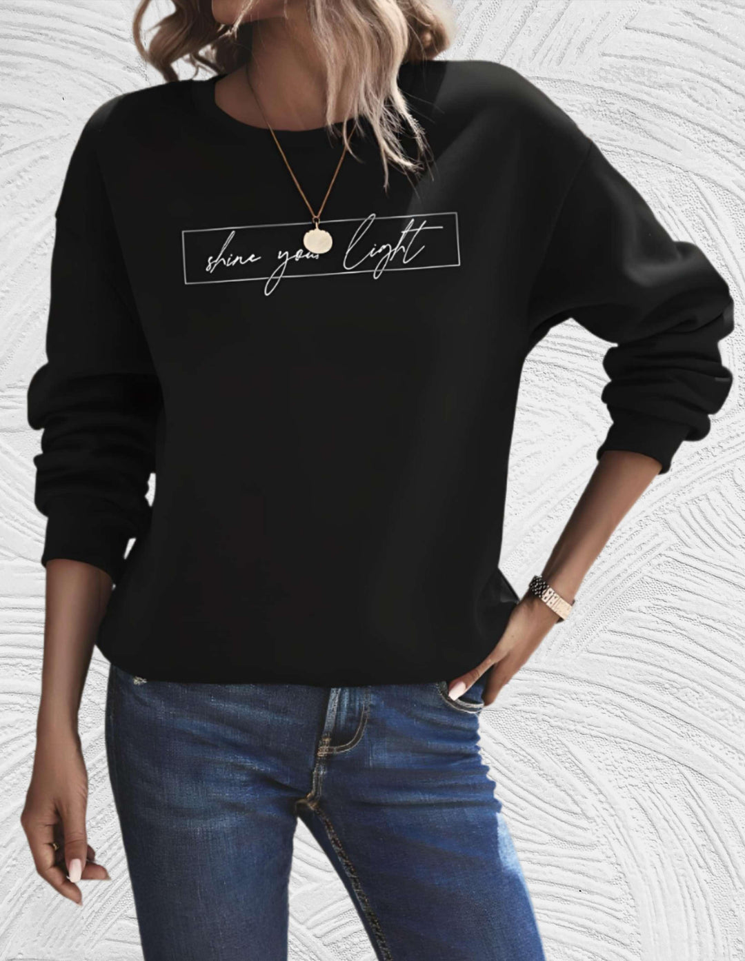 Oversized Women's Sweater with Round Neck - Luna-White-S-Nora Luxe