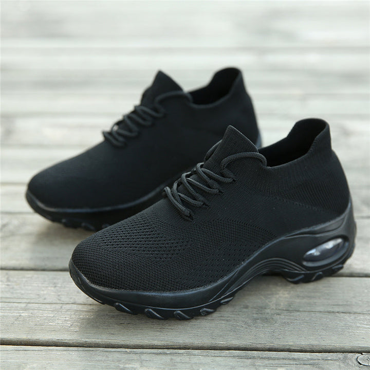 Pain-Relieving Ladies Sneakers - ComfortMax-Black-3-Nora Luxe