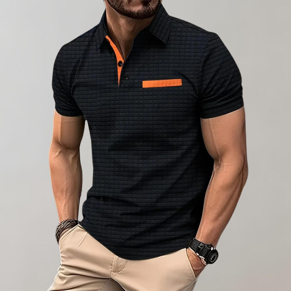 Paolo - Trendy Polo Shirt for Men-Black-S-Nora Luxe
