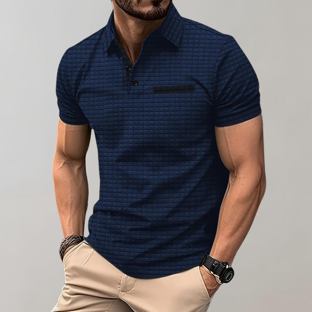 Paolo - Trendy Polo Shirt for Men-Marine blue-S-Nora Luxe