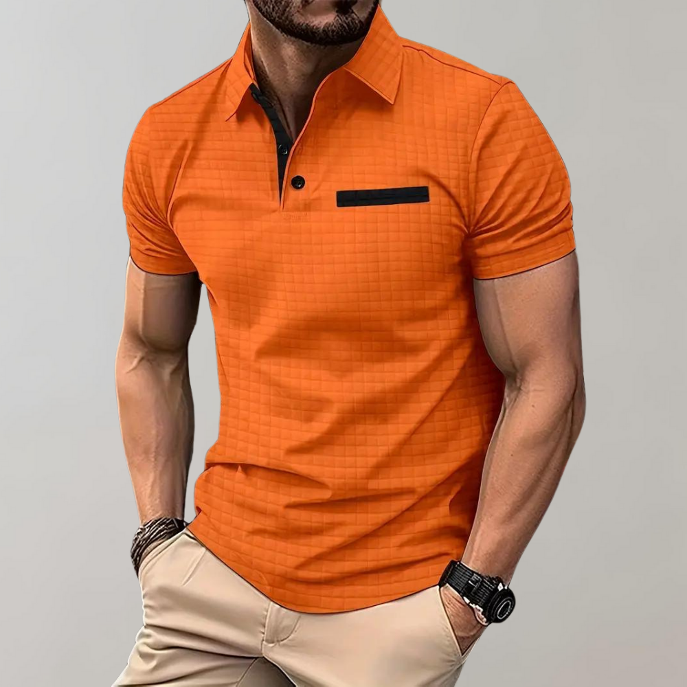 Paolo - Trendy Polo Shirt for Men-Orange-S-Nora Luxe
