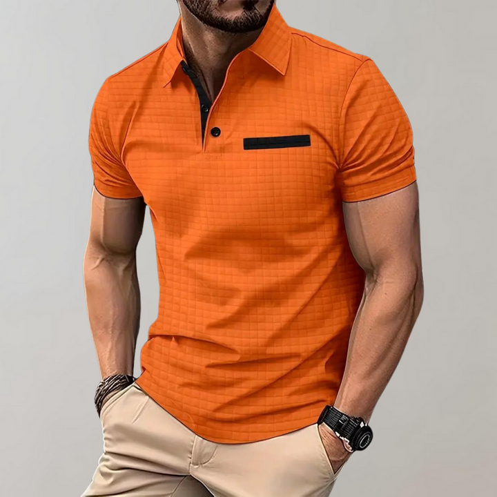 Paolo - Trendy Polo Shirt for Men-Orange-S-Nora Luxe