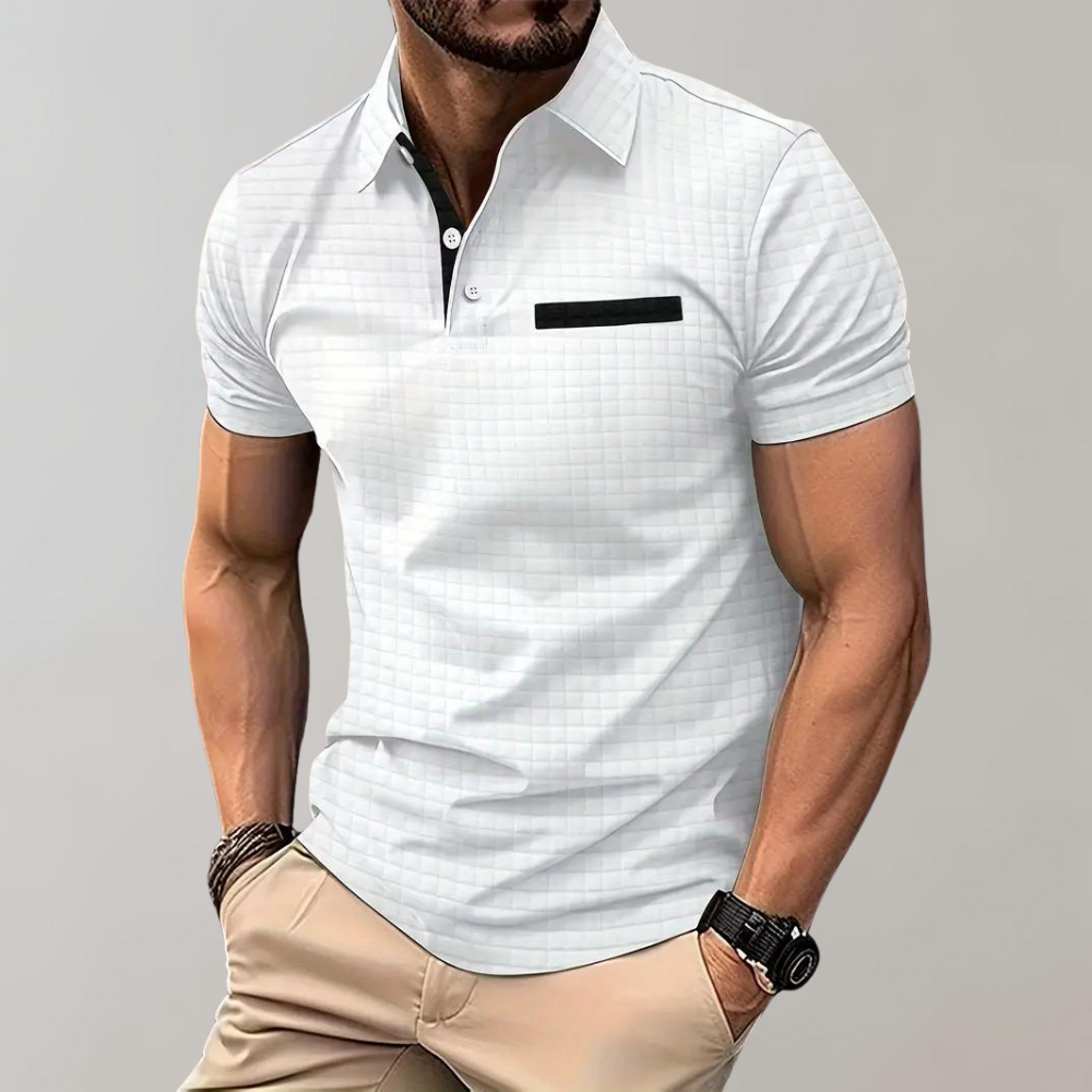 Paolo - Trendy Polo Shirt for Men-White-S-Nora Luxe