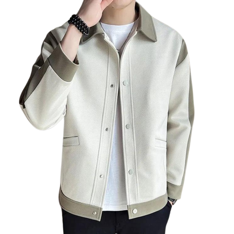 Patchwork Jacket for Men - Alessandro-Beige-S-Nora Luxe
