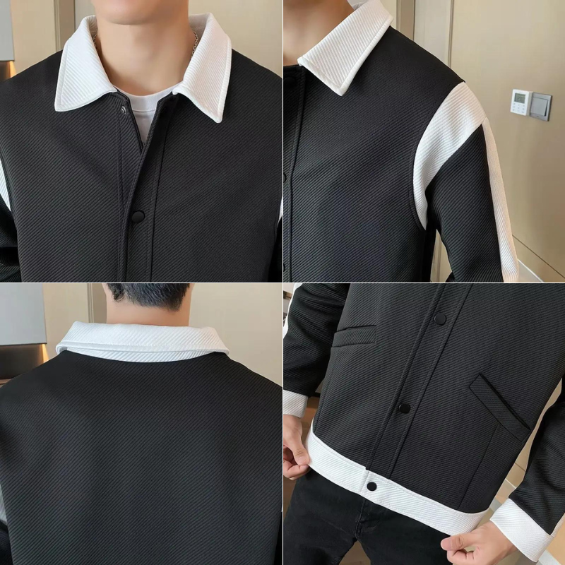 Patchwork Jacket for Men - Alessandro-Black-S-Nora Luxe