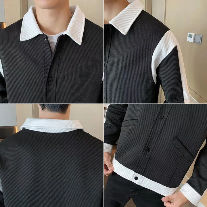 Patchwork Jacket for Men - Alessandro-Black-S-Nora Luxe