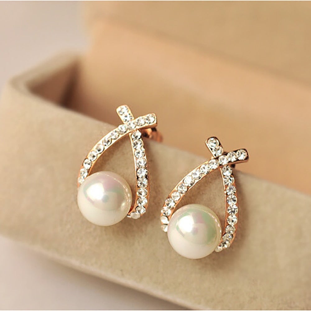 Pearl Earrings with Glitter - Melina-Nora Luxe