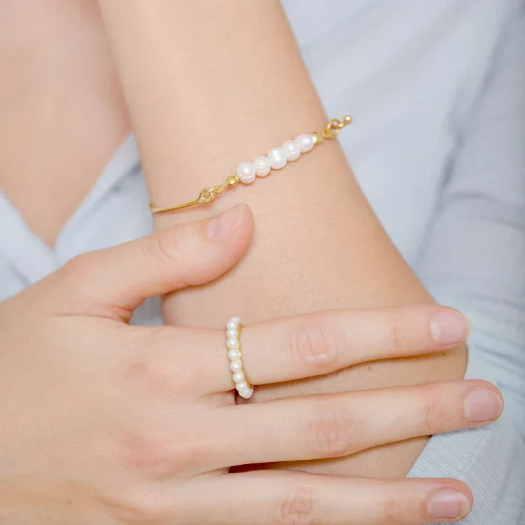 Pearl Ring of Refinement - Amaris-Gold-5-Nora Luxe