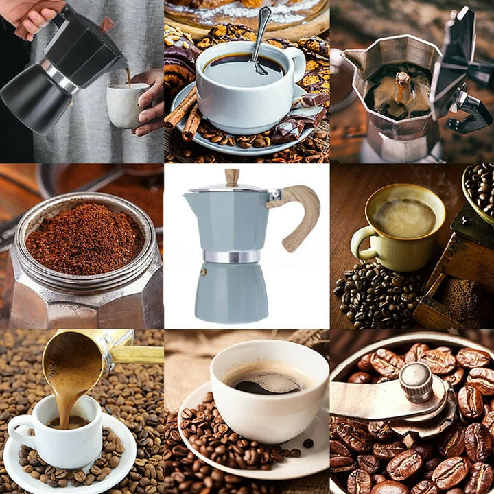 Percolator for Authentic Espresso On the Go - EspressoGo-Gray-150 ML-Nora Luxe