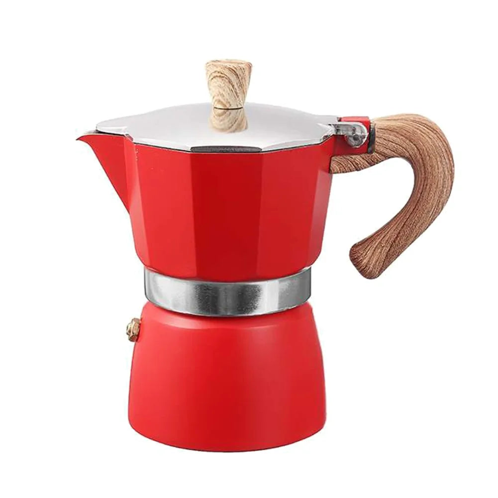 Percolator for Authentic Espresso On the Go - EspressoGo-Red-150 ML-Nora Luxe