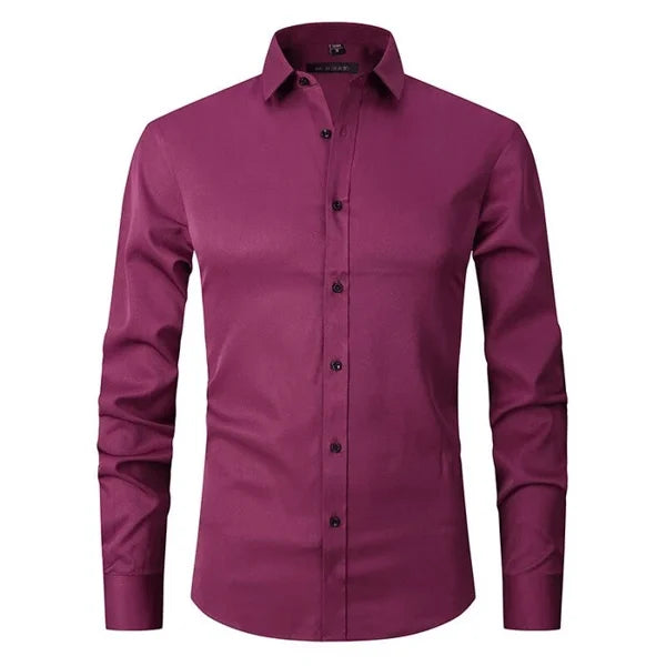 Performance Shirt - DynamicStretch-Bordeaux red-S-Nora Luxe