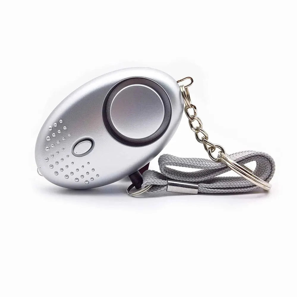 Personal Safety Alarm with LED Light (130 dB) - SafeSound-Silver-Nora Luxe