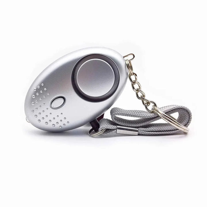 Personal Safety Alarm with LED Light (130 dB) - SafeSound-Silver-Nora Luxe