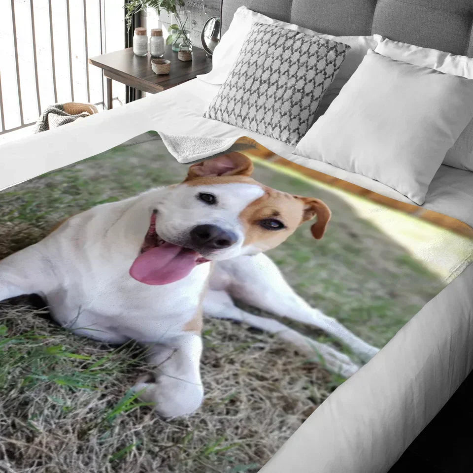 Personalised blanket with your own photo-39.4×59.1in-Nora Luxe
