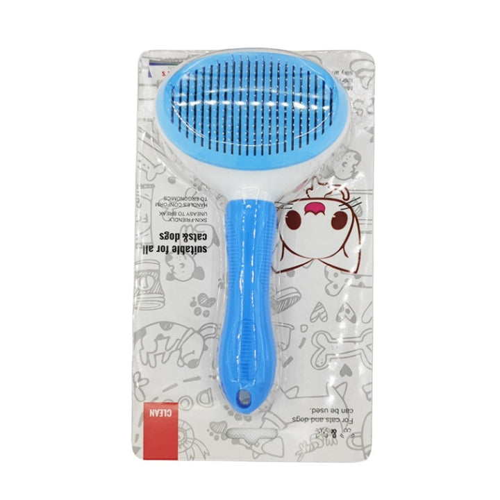 PET CARE BRUSH - SELF-CLEANING COMB FOR DOGS AND CATS-Blue with packaging-Nora Luxe