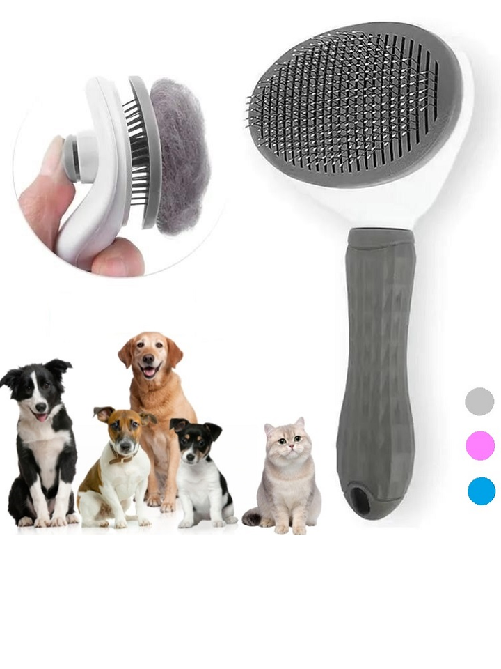 PET CARE BRUSH - SELF-CLEANING COMB FOR DOGS AND CATS-Gray-Nora Luxe
