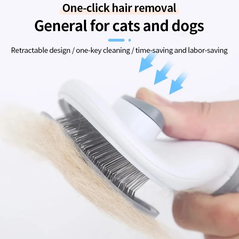 PET CARE BRUSH - SELF-CLEANING COMB FOR DOGS AND CATS-Gray-Nora Luxe