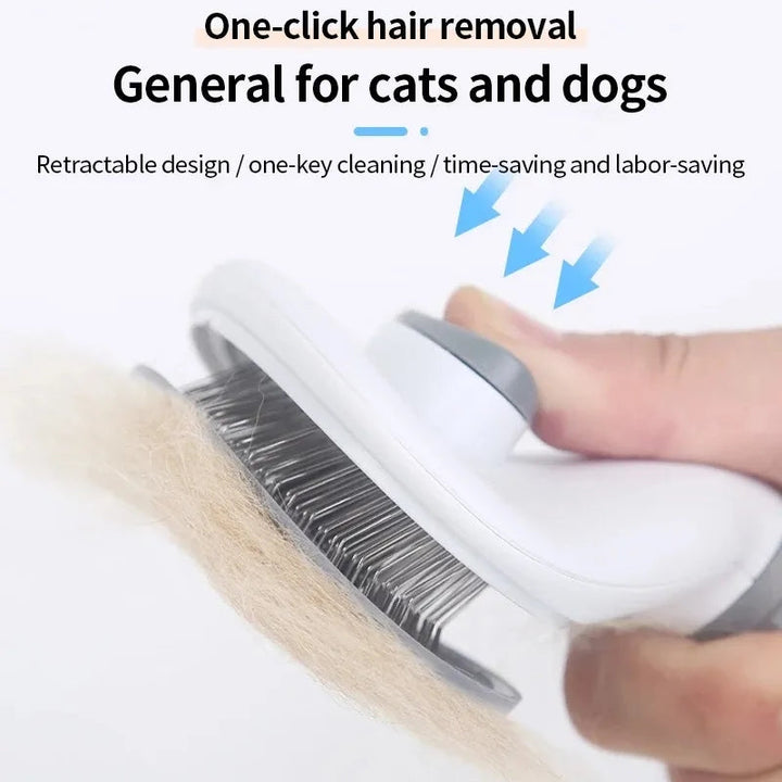 PET CARE BRUSH - SELF-CLEANING COMB FOR DOGS AND CATS-Gray-Nora Luxe