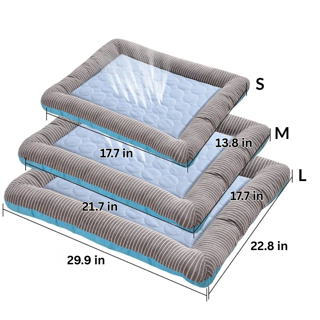 Pet Cooling Mat for Summer - ChillPaws-Blue-S (17.72 x 13.78 inches)-Nora Luxe