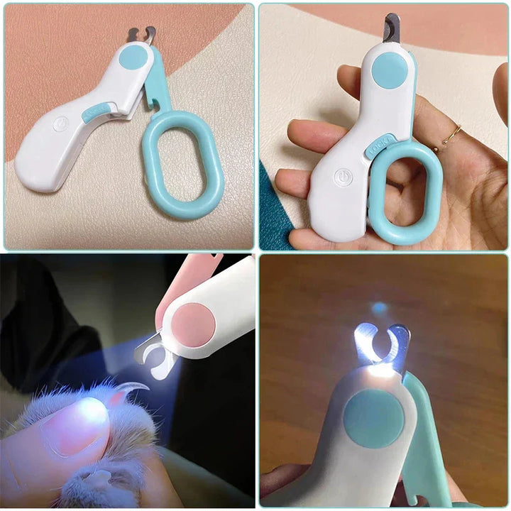 Pet Nail Clipper with LED Lighting - GlowTrim-Blue-Nora Luxe