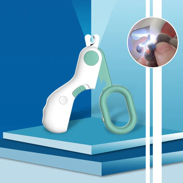 Pet Nail Clipper with LED Lighting - GlowTrim-Blue-Nora Luxe