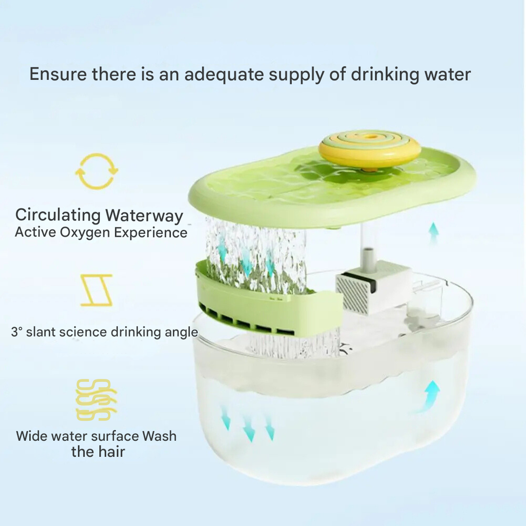 Pet Water Drinking Bowl with Pump - FunFlow-Green-Nora Luxe