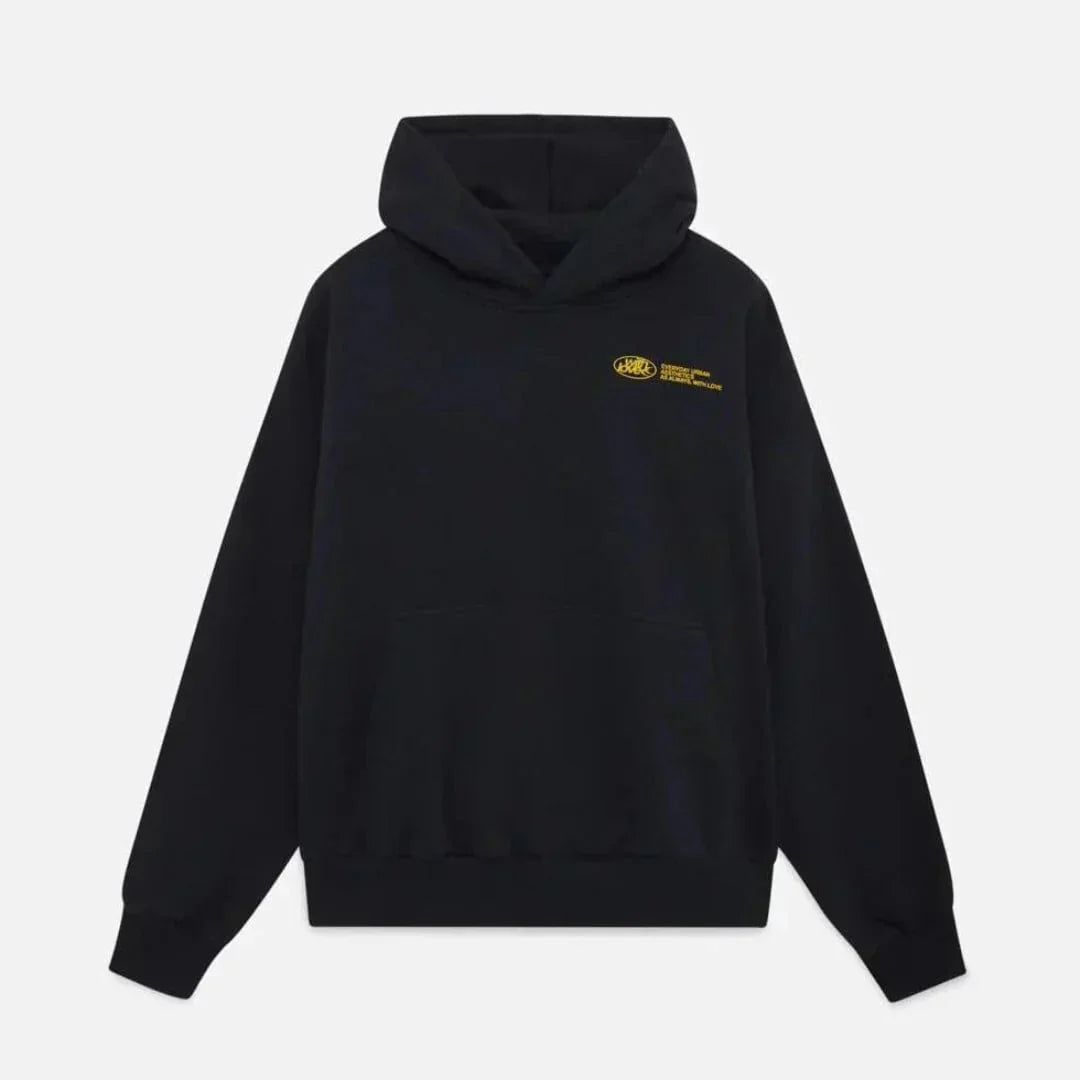 Cuddly autumn hoodie with back print – Love