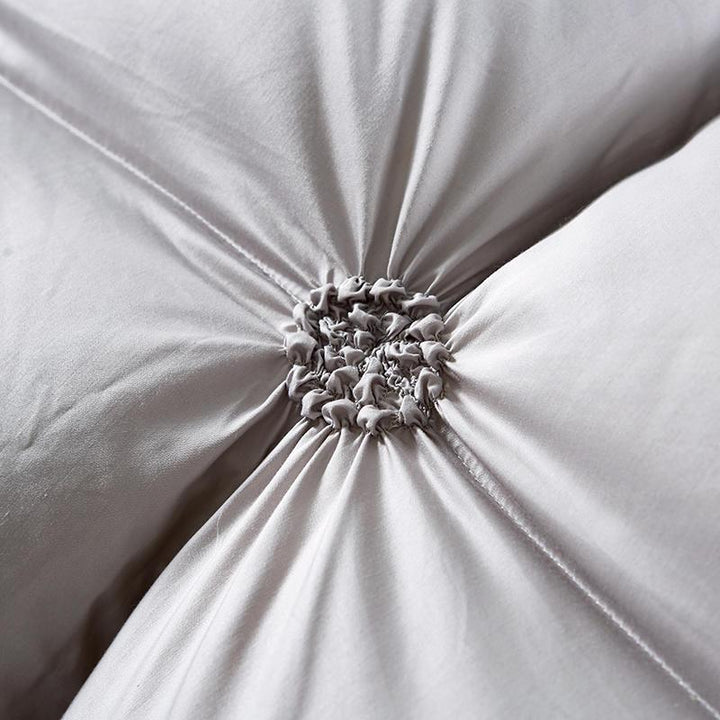 Piped Duvet made of 100% Goose Down - PlumeLux-Gray-90.55 in 6.61 lbs-Nora Luxe