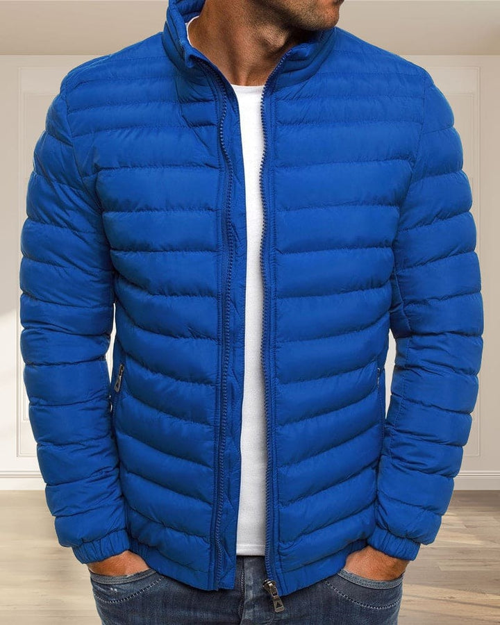 Plain Colour Jacket with Zip - Ethan-Blue-S-Nora Luxe