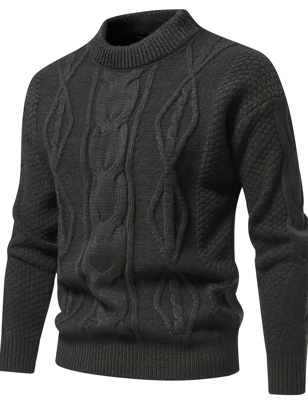 Plain Knitted Jumper for Men - Theo-Dark gray-XS-Nora Luxe