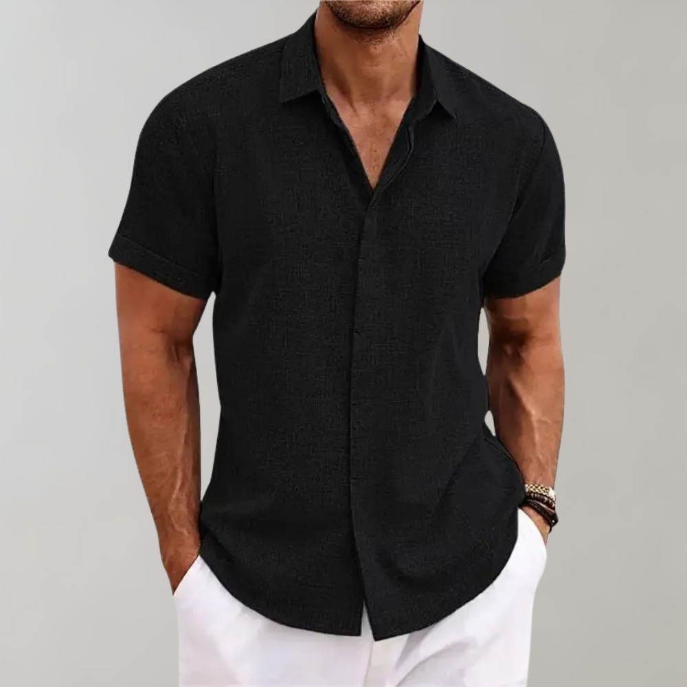 Plain Polo Shirt for Men - Dante-Black-S-Nora Luxe
