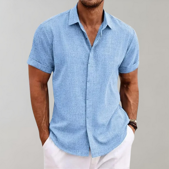 Plain Polo Shirt for Men - Dante-Blue-S-Nora Luxe