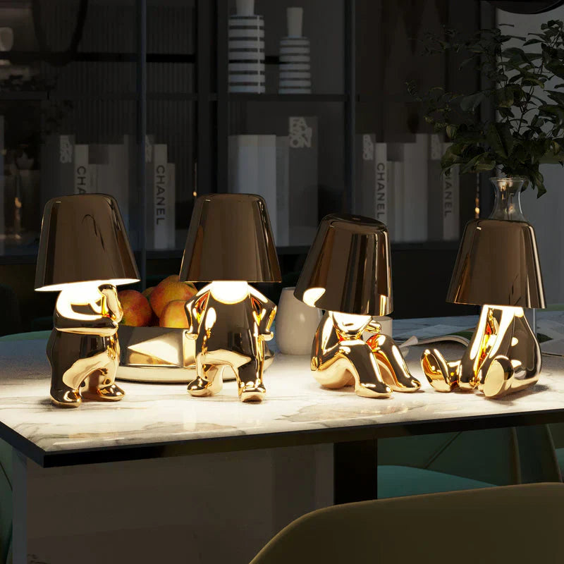 Playful Dimmable Table Lamp - LumoPals-Gold-Dreaming-Nora Luxe