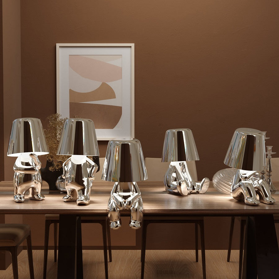 Playful Dimmable Table Lamp - LumoPals-Silver-Complete Set-Nora Luxe