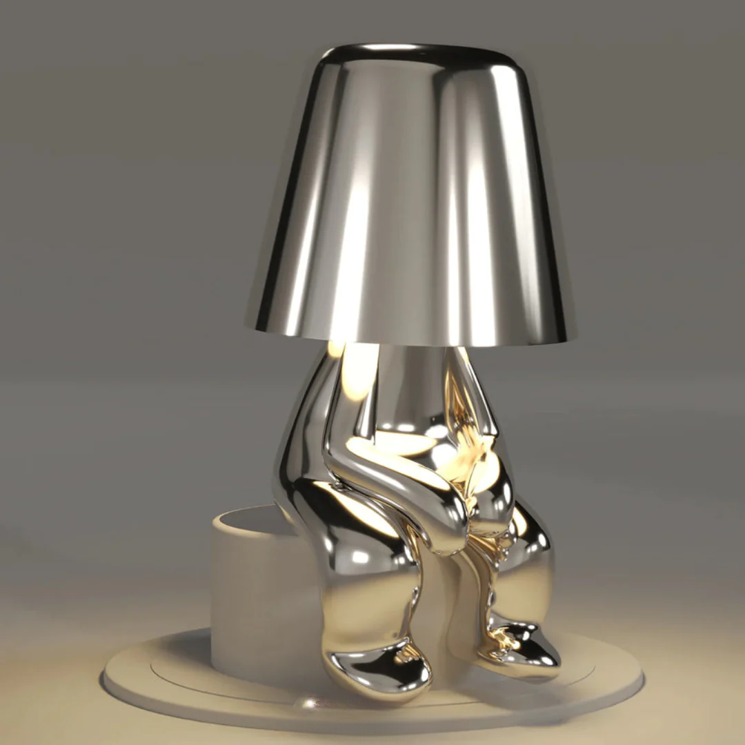 Playful Dimmable Table Lamp - LumoPals-Silver-Waiting-Nora Luxe