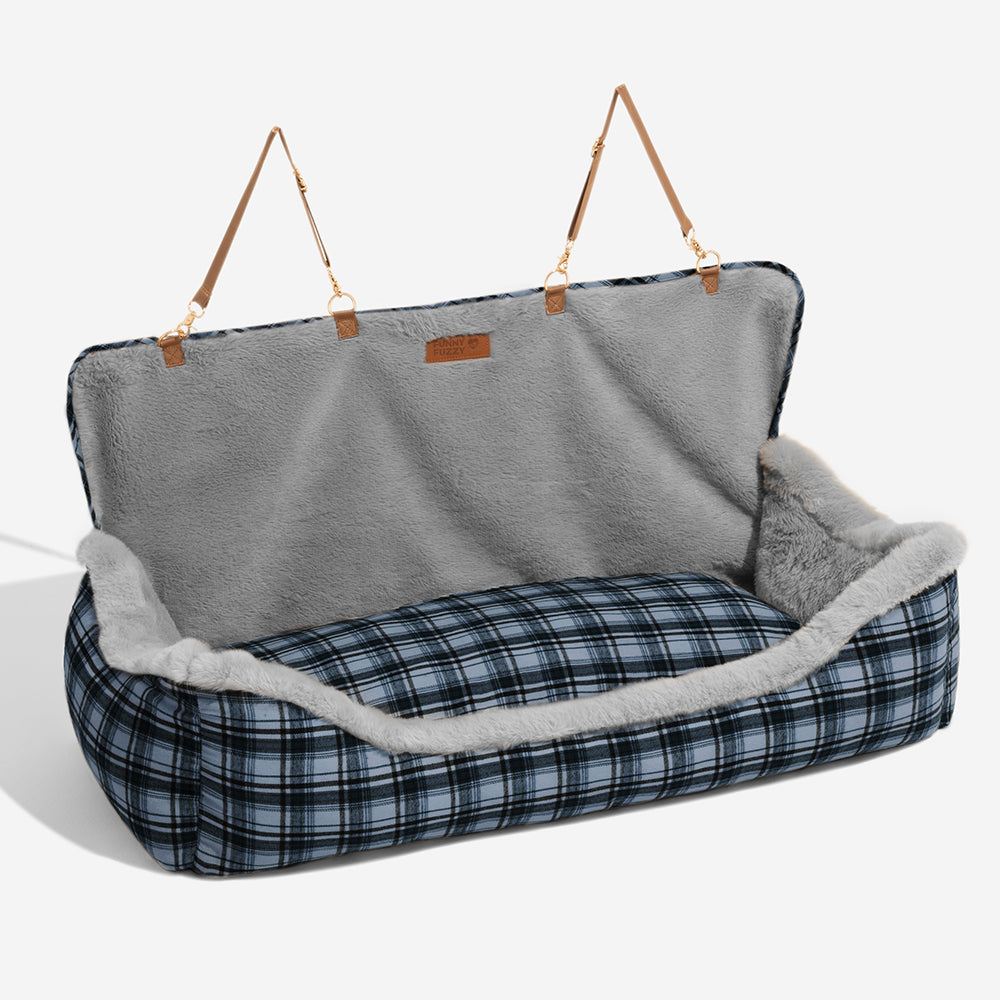 Plush Car Seat for Pets – RideSafe CozySeat-Gray-Single-Nora Luxe