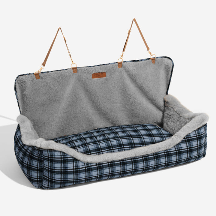 Plush Car Seat for Pets – RideSafe CozySeat-Gray-Single-Nora Luxe