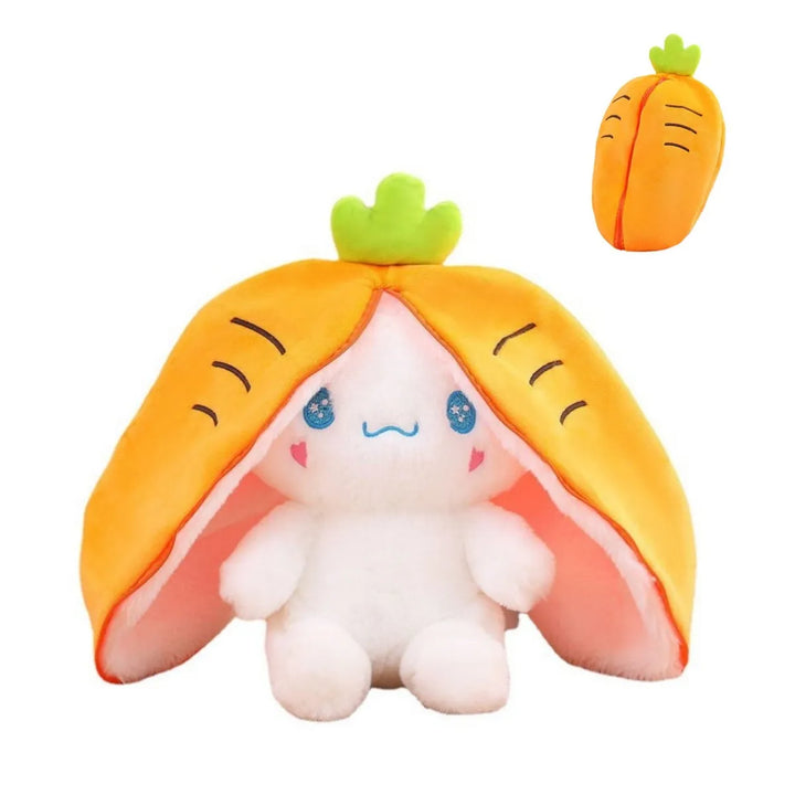Plush Toy that Transforms into Fruit Cuddle - BerryBunny-Cinnamon Dog - Carrot-7.9 inches 0.2kg-Nora Luxe