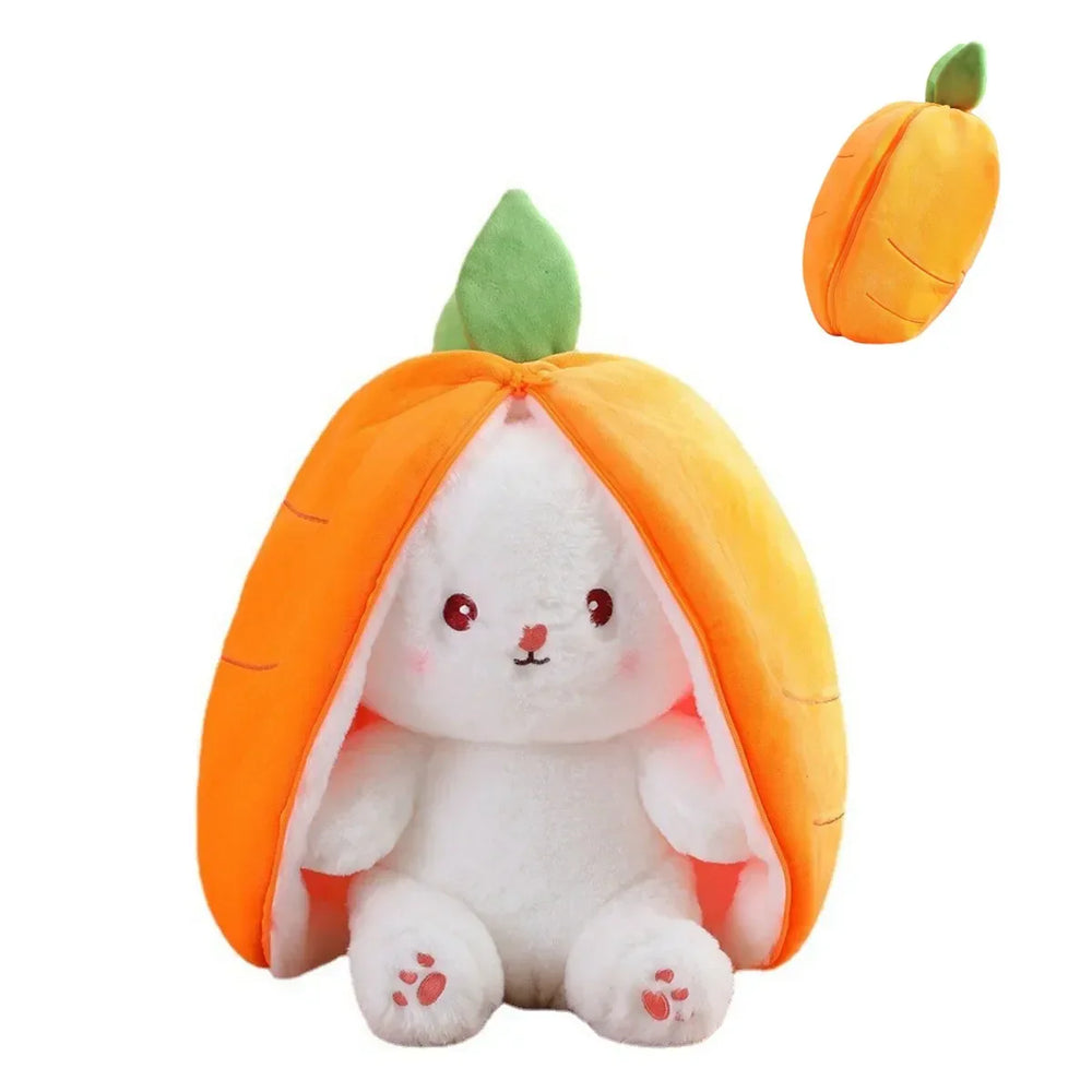 Plush Toy that Transforms into Fruit Cuddle - BerryBunny-Rabbit - Carrot-7.9 inches 0.2kg-Nora Luxe