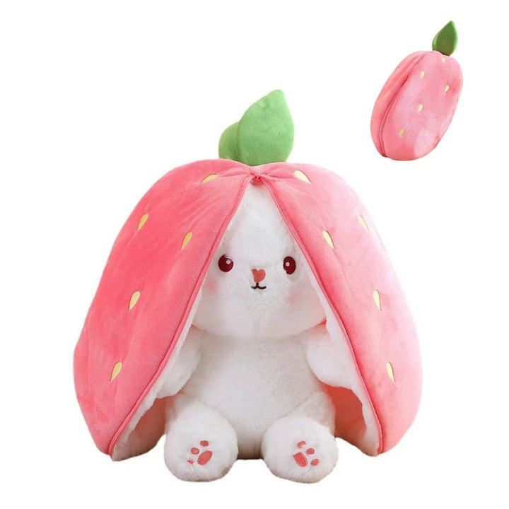 Plush Toy that Transforms into Fruit Cuddle - BerryBunny-Rabbit-Strawberry-7.9 inches 0.2kg-Nora Luxe