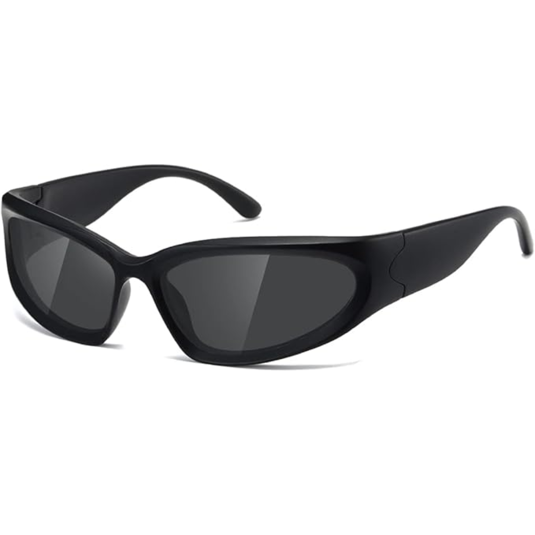 Polarised Sports Sunglasses - SwiftWrap-Black-Nora Luxe