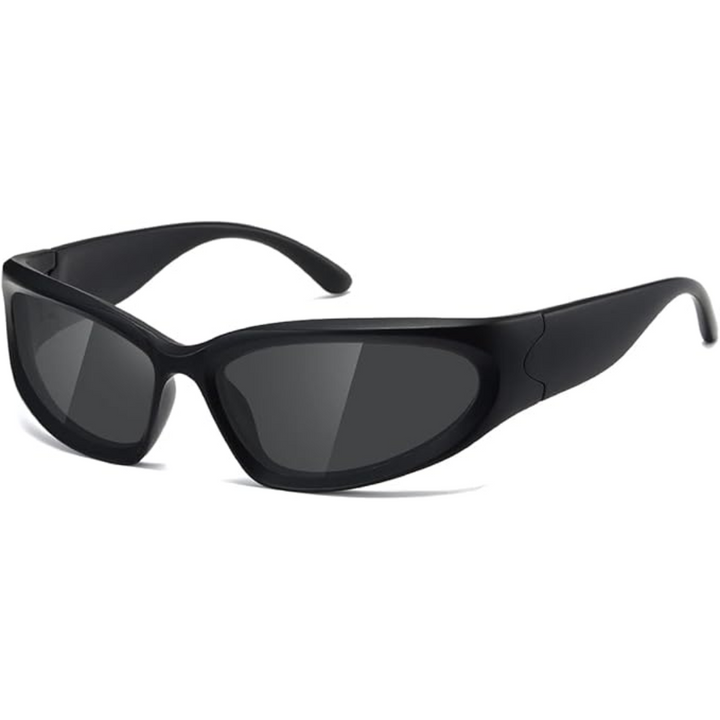 Polarised Sports Sunglasses - SwiftWrap-Black-Nora Luxe