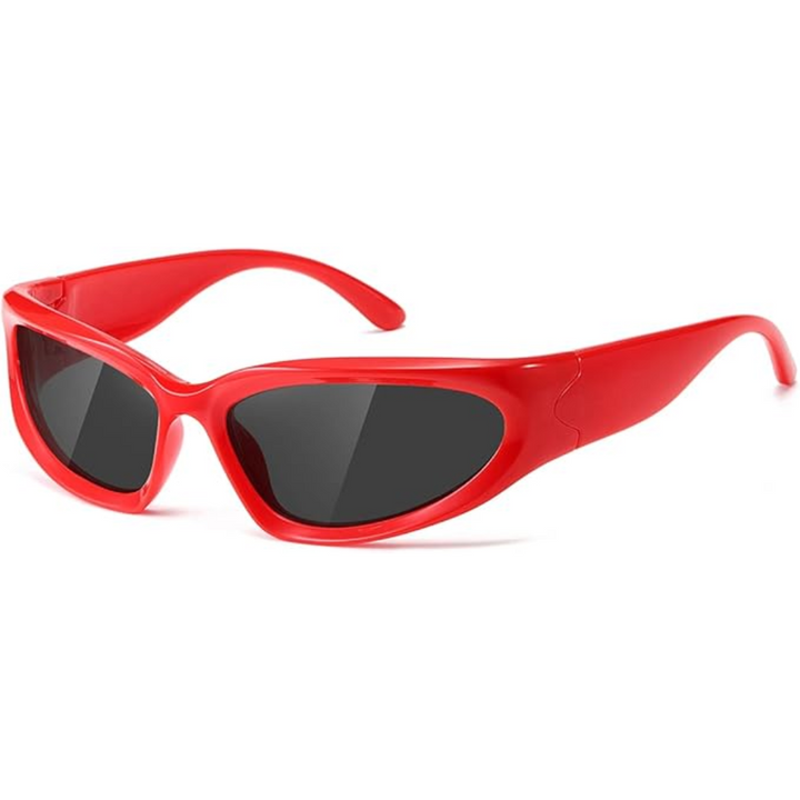 Polarised Sports Sunglasses - SwiftWrap-Red-Gray-Nora Luxe