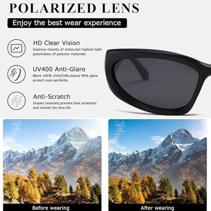 Polarised Sports Sunglasses - SwiftWrap-White-Nora Luxe