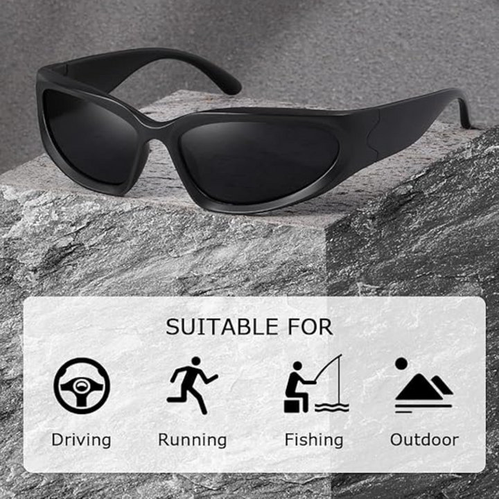 Polarised Sports Sunglasses - SwiftWrap-White-Nora Luxe