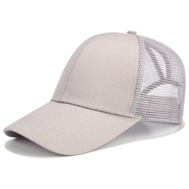 Ponytail Cap with Extra Opening – SkyShield-Gray-Nora Luxe