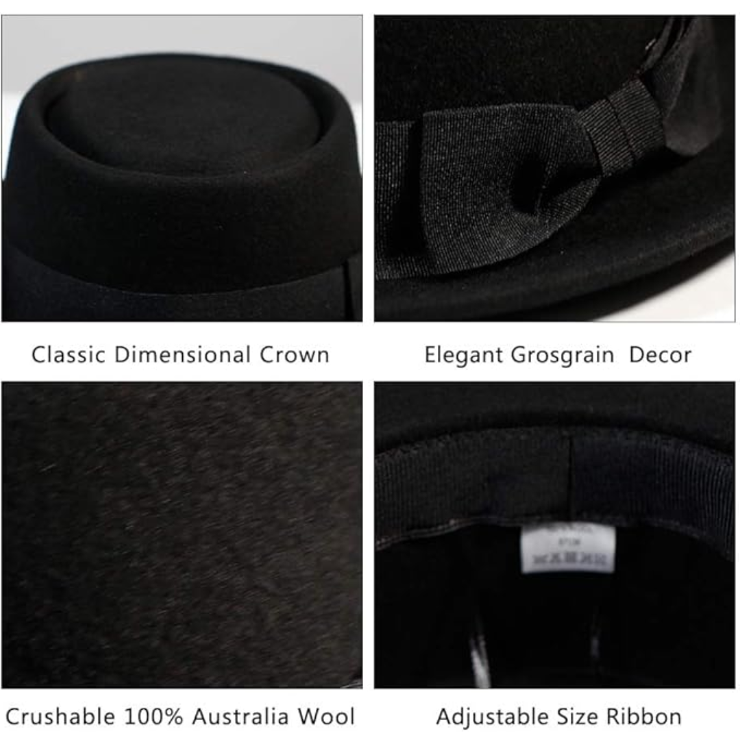Pork Pie Wool Felt Fedora Hat - Evan-M-Nora Luxe