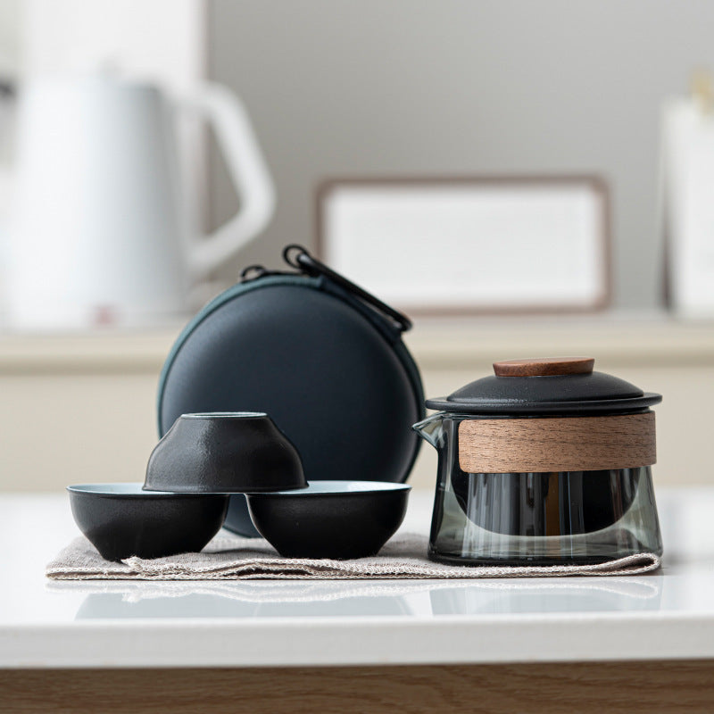 Portable and Stylish Tea Set - SipMate-Black-Nora Luxe