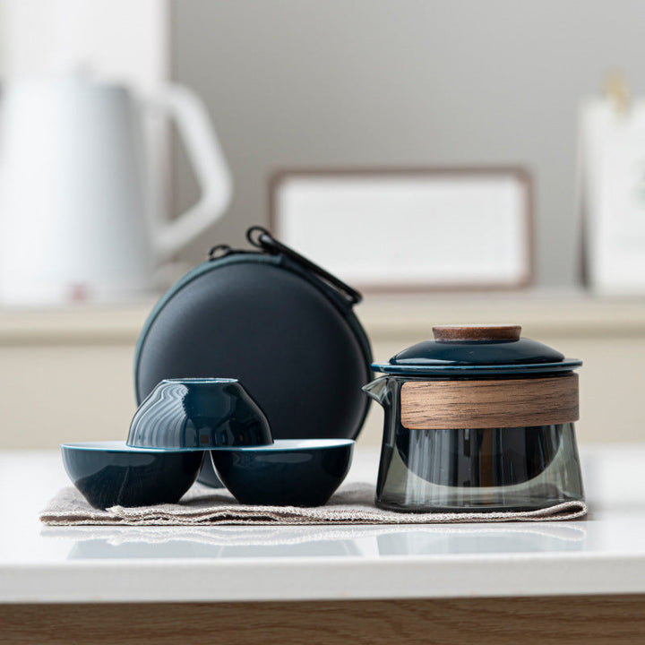 Portable and Stylish Tea Set - SipMate-Dark Blue-Nora Luxe